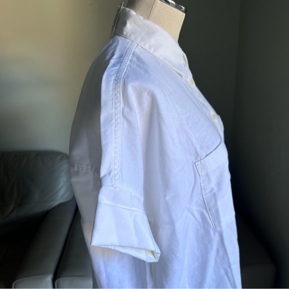 NEW Madewell Sz S White Cotton Courier Shirt Short Sleeve Button Up Boxy Natural - Picture 13 of 17